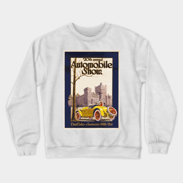 20th Annual Automobile Show, Buffalo New York - Advertising Poster Crewneck Sweatshirt by Naves